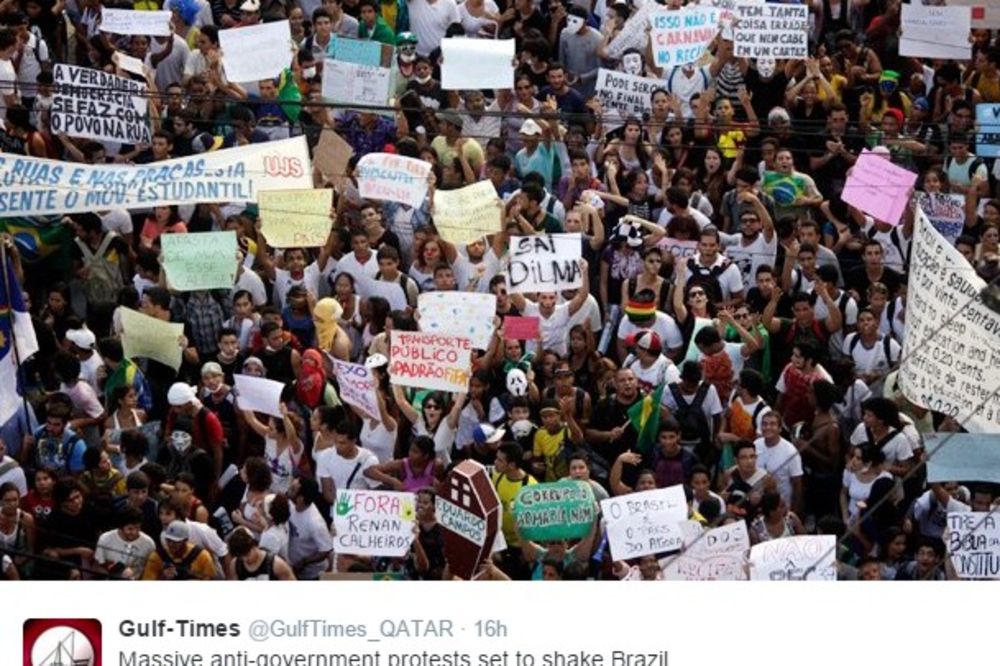 MASIVNE DEMONSTRACIJE U BRAZILU: Antivladini protesti u Sao Paolu, okupilo se 1,4 miliona ljudi