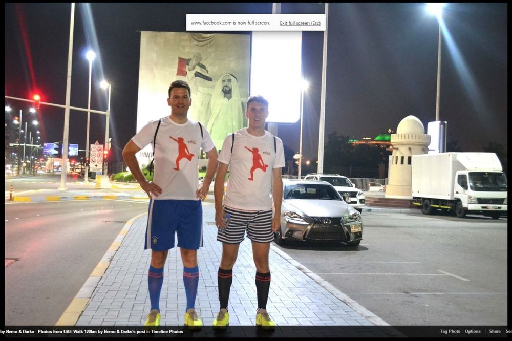 (FOTO) SVE JE MOGUĆE AKO DOVOLJNO JAKO ŽELITE: Srbin i Makedonac peške išli od Abu Dabija do Dubaija