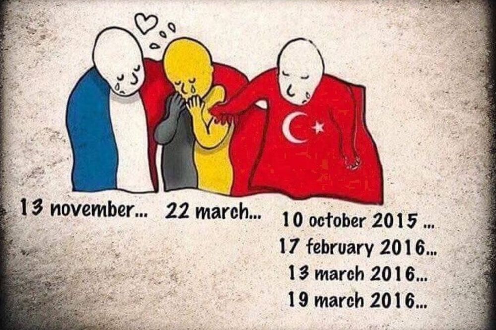 TURCI PRIGOVORILI ZBOG ŽALA ZA BELGIJOM: Gde je crtež za one koje su teroristi ubili u Turskoj?