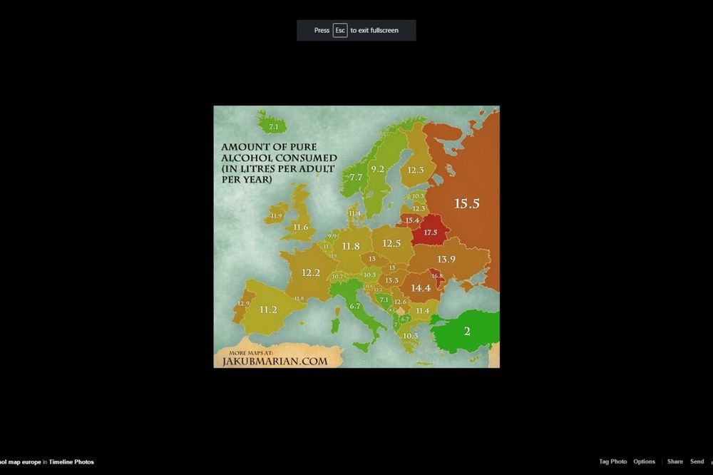 KOLIKO SRBI PIJU? Predstavljamo vam alkoholičarsku mapu Evrope koja razbija sve stereotipe