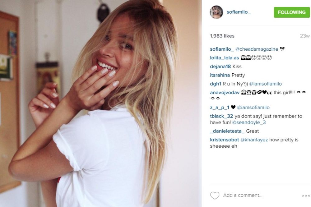 (FOTO) SOFIJA NE PRIHVATA KRITIKU: Manekenka se obračunala sa devojkom na Instagramu!