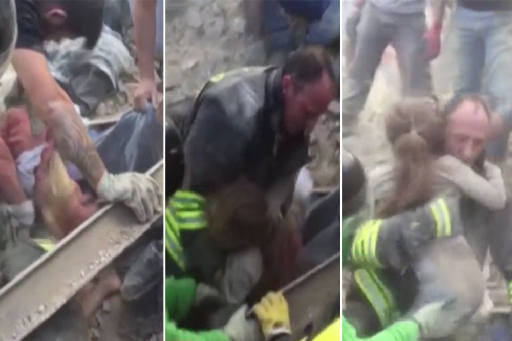 (VIDEO) DRAMATIČNO SPASAVANJE; ŽIVA JE! Mala Đulija (10) preživela 17 sati pod ruševinama u Italiji!