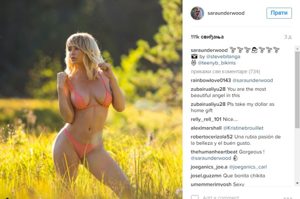 SARA ODUZIMA DAH: Ima preko 4, 8 MILIONA pratilaca na Instagramu, a voli da se fotka GOLA U PRIRODI