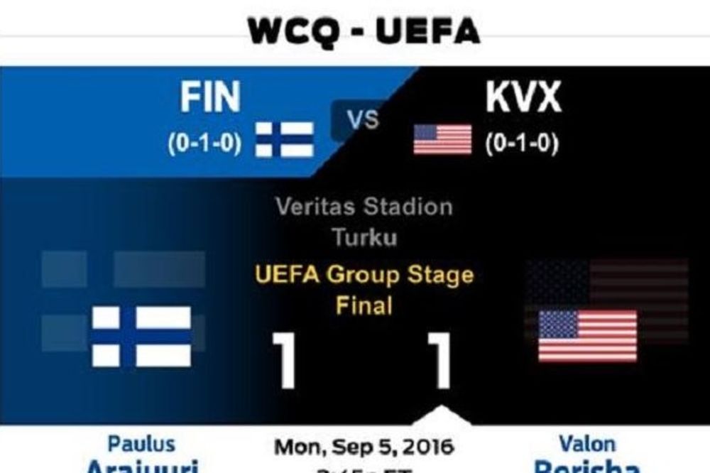 (FOTO) PRISVOJILI KOSOVO: Evo kako su američki mediji izvestili o utakmici u Finskoj