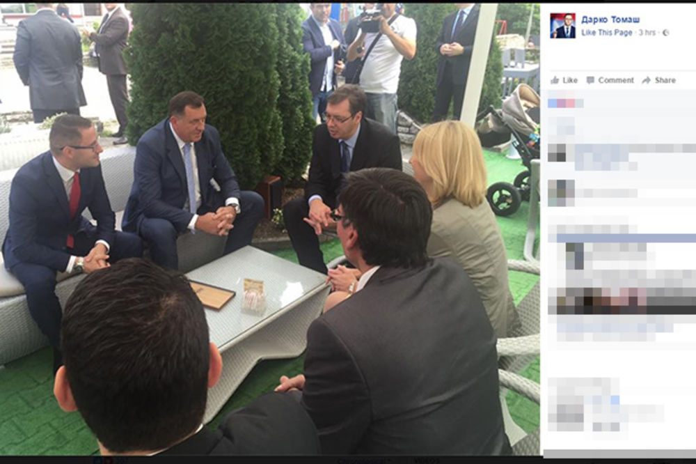 NA KAFI U EVROPI: Vučić i Dodik razgovarali u centru Prnjavora