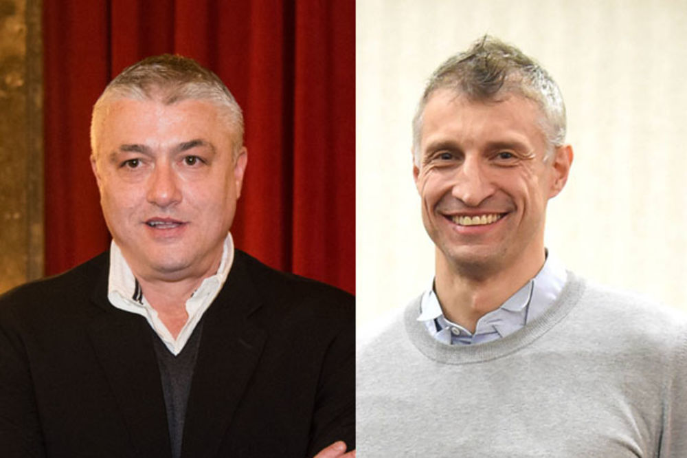 DANI ŠAMPIONA: Predrag Danilović i Ivan Miljković na oproštaju Živka Gocića i Slobodana Nikića