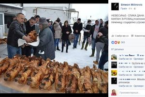 (FOTO) ON JE LJUDINA: Milan Zurovac poklonio 41 božićnu pečenicu za svoje najsiromašnije sugrađane
