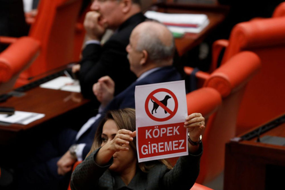(FOTO, VIDEO) LUDILO ZBOG PROMENE USTAVA: Pesničenje, davljenje i ujedi u Turskom parlamentu