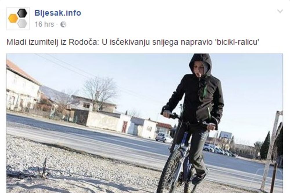 (VIDEO) OVO JOŠ NIKO NIJE USPEO: 14-godišnjak iz BiH napravio bicikl-ralicu