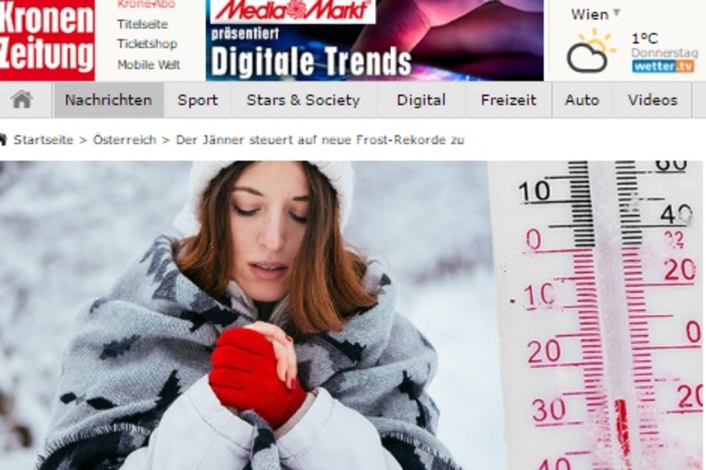 AUSTRIJANCI SE SMRZAVAJU KAO NIKAD: Ovo je najhladniji januar do sad, temperature padale do -26!
