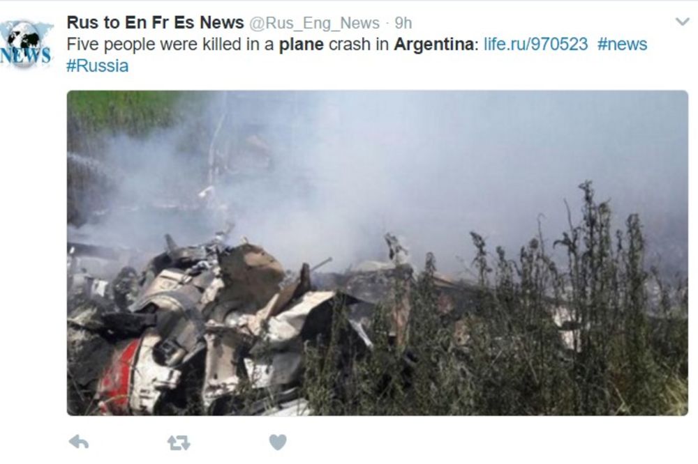 TRAGEDIJA U ARGENTINI: Petoro poginulo u avionskoj nesreći, među njima i dvoje DEČICE