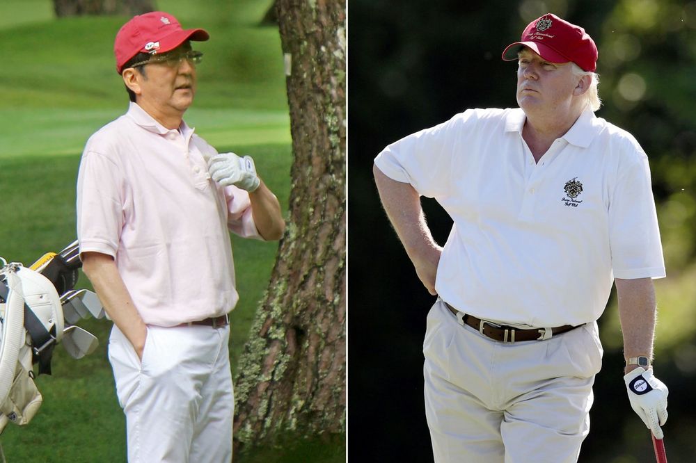 TU NE MOŽE DA MU ZALUPI SLUŠALICU: Abe se sastaje s Trampom na partiji golfa