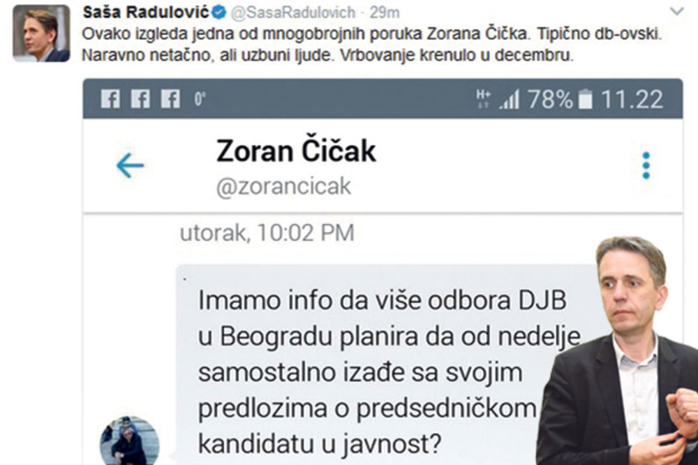 NASTAVAK RATA Radulović: Špijuni iz DB rade za Sašu Jankovića