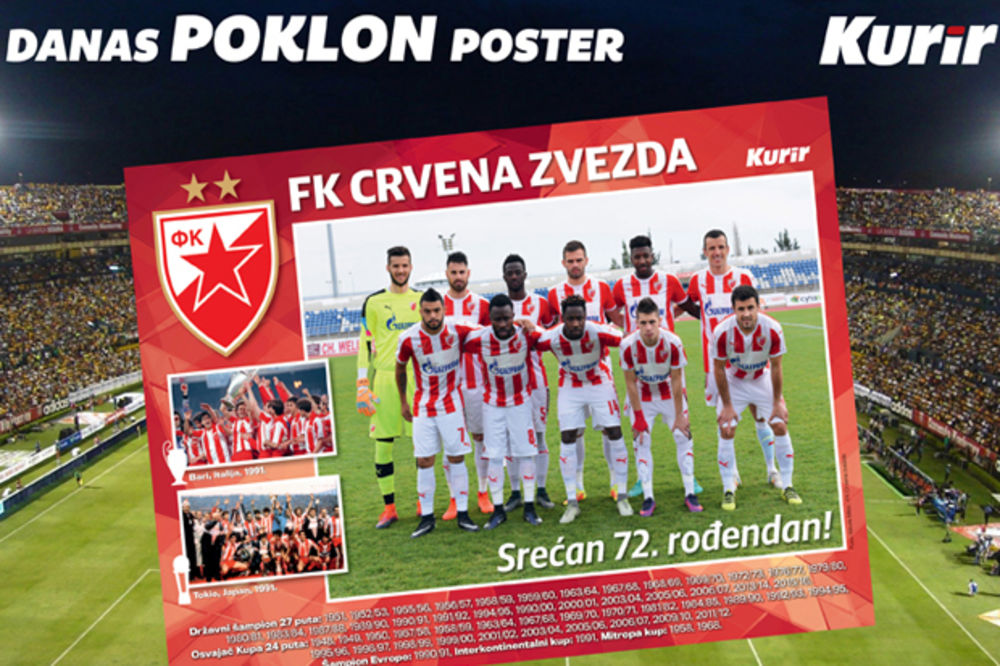 DANAS POKLON U KURIRU: Poster FK Crvena zvezda