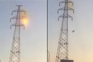 (UZNEMIRUJUĆI VIDEO) HOROR UŽIVO: Strujni udar od 30.000 volti ga bacio sa visine od 30 metara!