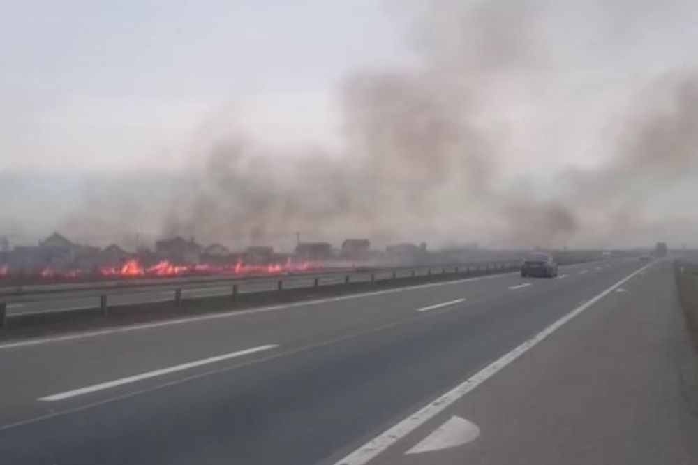VATRA BUKTI KRAJ ŠIMANOVACA: Novi požar pored auto-puta, gori zapaljeno rastinje