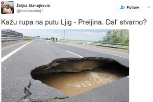 (FOTO) ZBOG OVE RUPE NA PUTU SE OGLASILA I MINISTARKA MIHAJLOVIĆ: Em je laž, em nije Srbija...