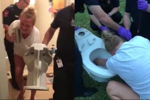 (VIDEO) NEVEROVATNE SCENE: Zaglavila je ruku u WC šolju, izvlačili je VATROGASCI!