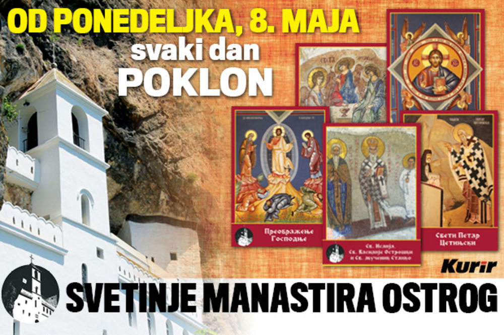 SAMO U KURIRU: Od ponedeljka svaki dan poklon ikona iz čuvenog manastira Ostrog