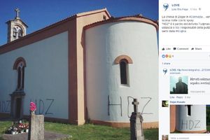 (FOTO) U HRVATSKOJ OSKRNAVLJENA PRAVOSLAVNA SVETINJA: Na tek obnovljenoj crkvi ispisali HDZ