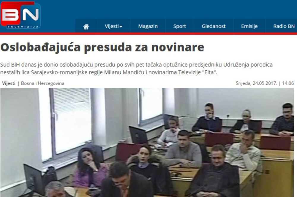 SUD BiH ODBACIO TUŽBU BOŠNJAKA IZ SREBRENICE: Oslobođeni novinari optuženi za izazivanje mržnje