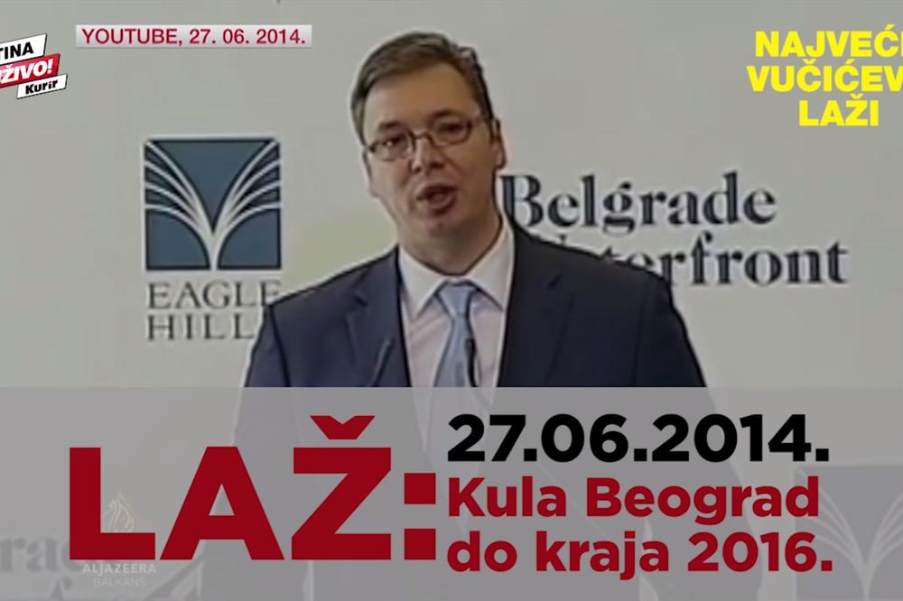 ČITAOCI KURIRA GLASAJU ZA NAJVEĆU VUČIĆEVU LAŽ Laž broj 12: Izgradnja kule Beograd do kraja 2016.