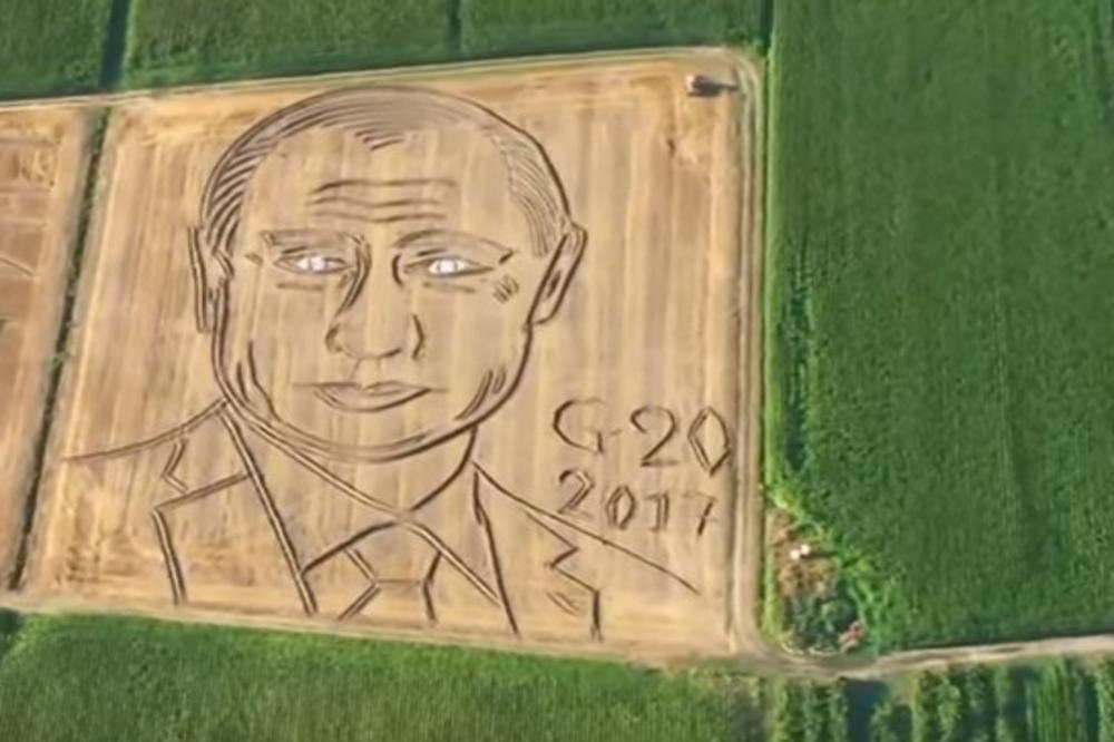 (VIDEO) PUTIN MEĐU KUKURUZIMA: Traktorom napravio portret predsednika od 135 metara
