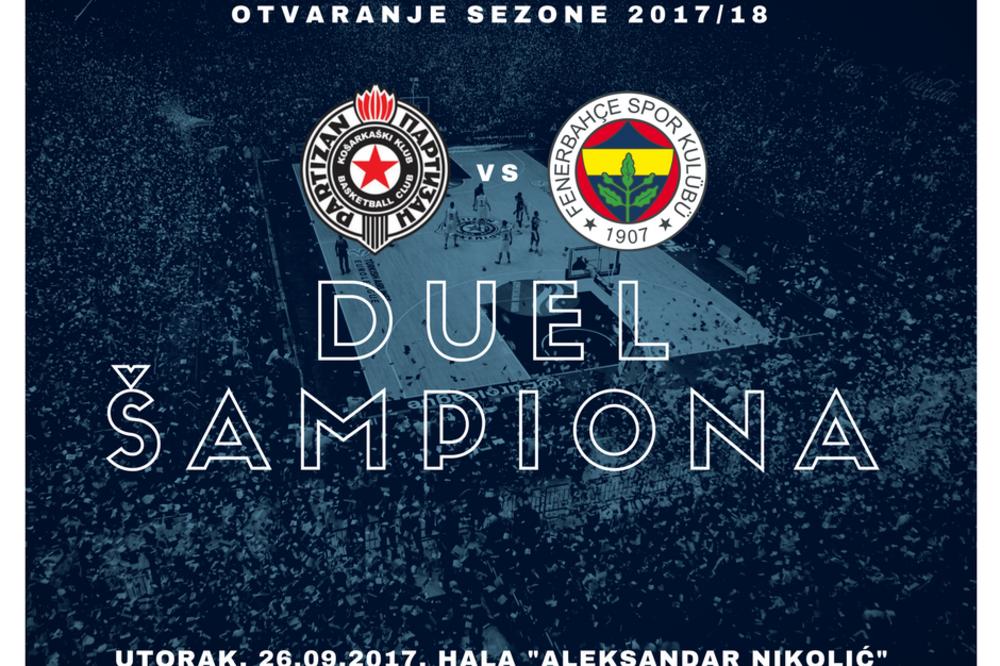 DUEL ŠAMPIONA EVROPE: Partizan i Fener 26. septembra igraju u Beogradu