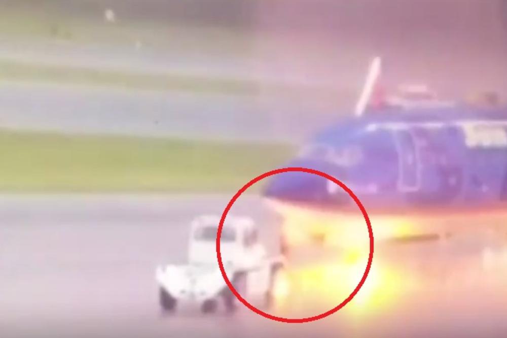 (VIDEO) IMAO JE MNOGO SREĆE: Radnika na aerodromu udario grom, čudom ostao živ!