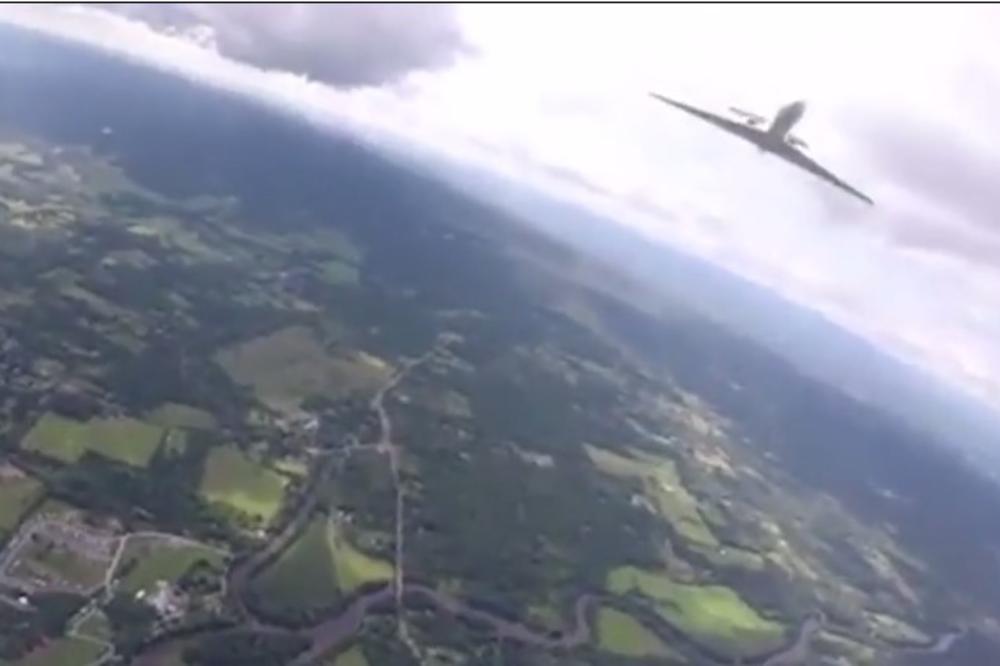 (VIDEO) IZBEGNUT PRVI SUDAR AVIONA I ČOVEKA NA NEBU: Da pilot nije reagovao, nesreća bi bila jeziva!