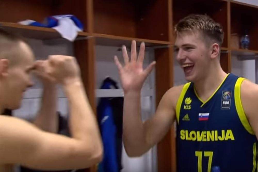 (VIDEO) TAKO JE, BRE: U svlačionici Slovenije se i na srpskom slavila pobeda nad Španijom i ulazak u finale!
