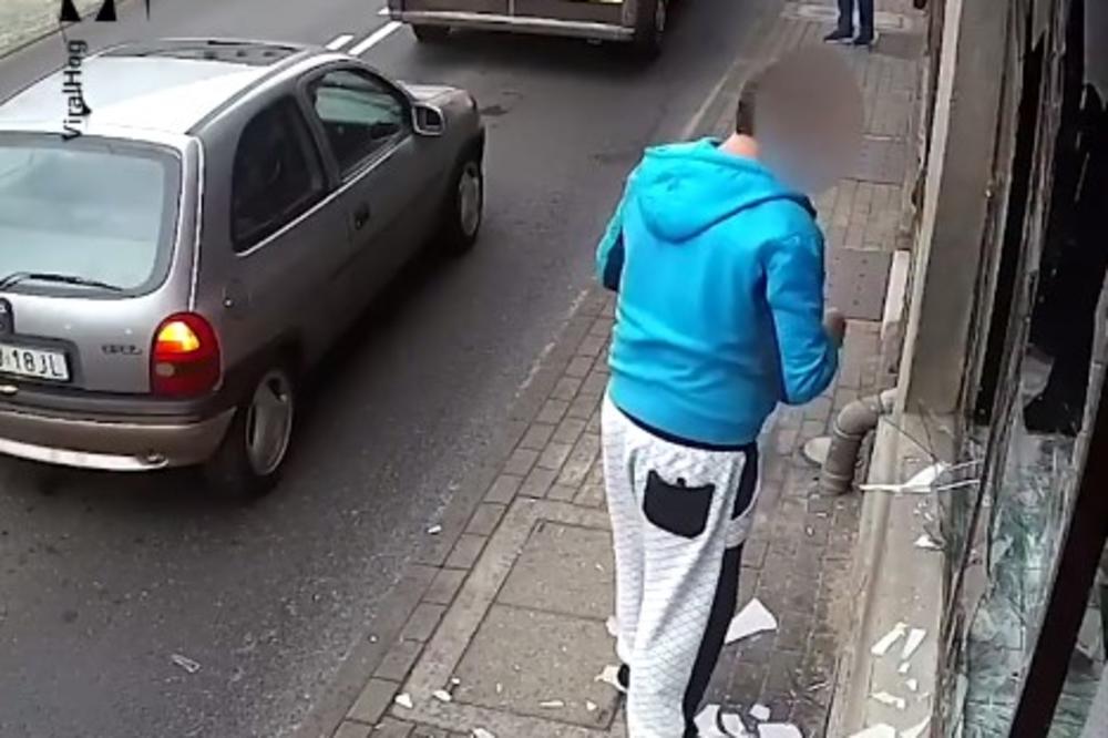 (VIDEO) DOBIO ŠTA JE TRAŽIO: Lopov krenuo da beži zbog policije, a onda ga lupila kola