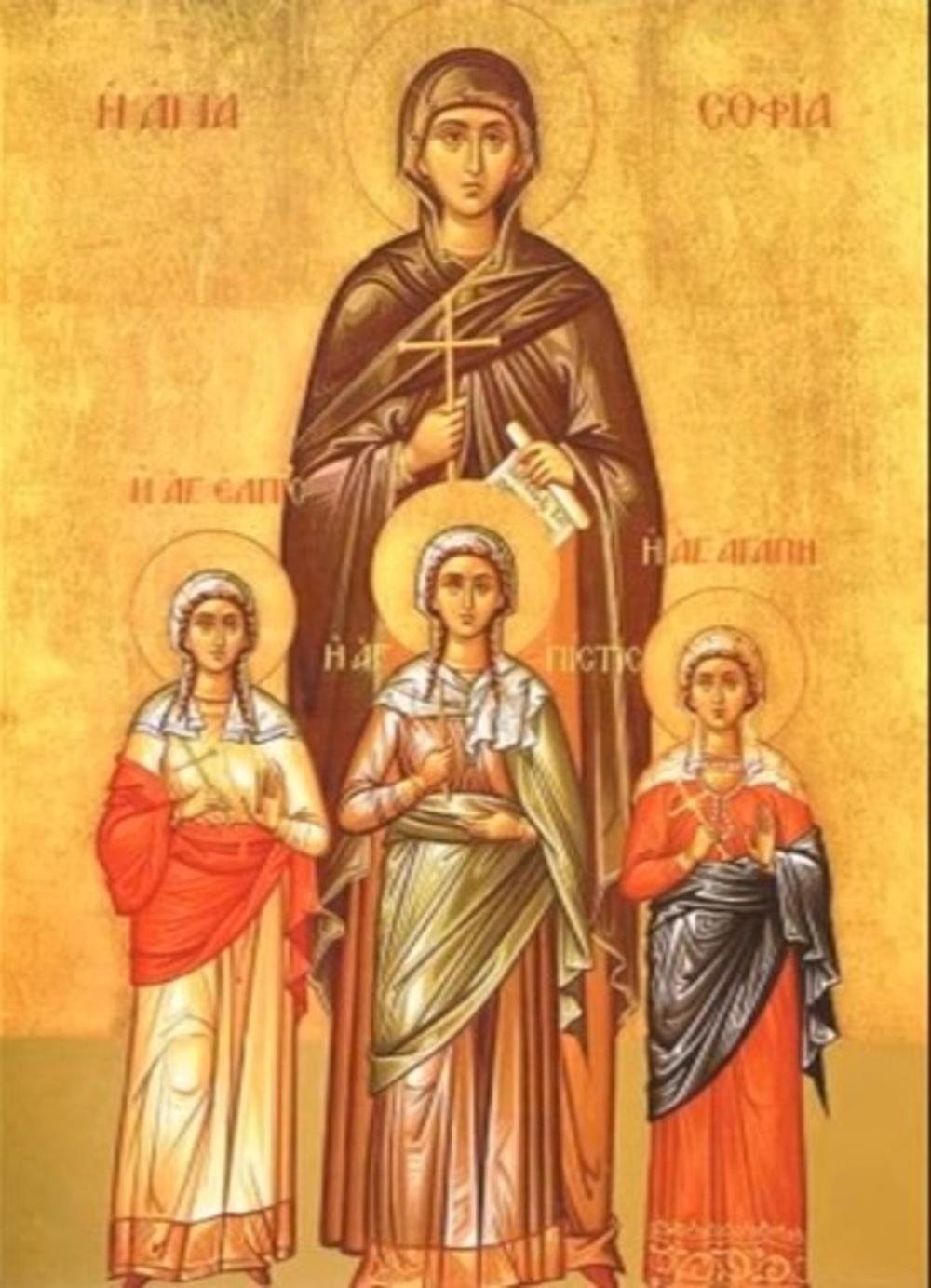 Svete mučenice Vera, Nada, Ljubav, i majka im Sofija