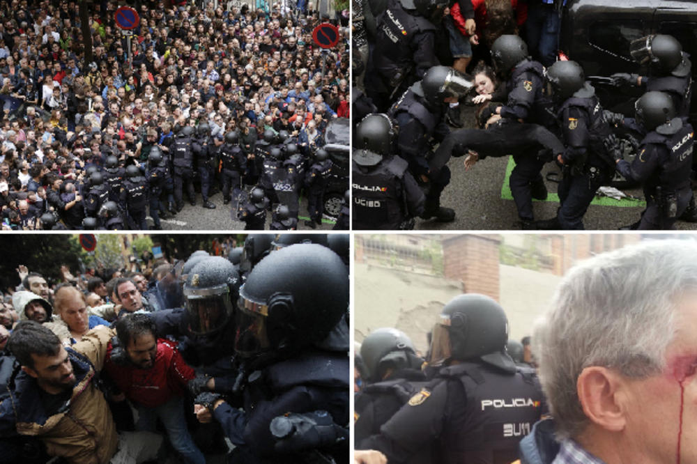 (VIDEO) SNIMCI BRUTALNOSTI ŠPANSKE POLICIJE OBIŠLI SVET: Biju, šutiraju, pucaju, ne štede ni žene!
