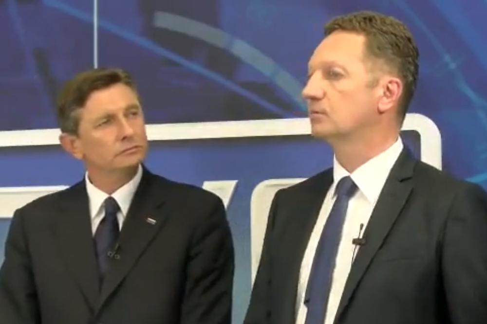 (VIDEO) ŠTA ME TAKO ČUDNO GLEDAŠ?! Je l' to predsednik Slovenije pokušava da dekoncentriše protivkandidata?