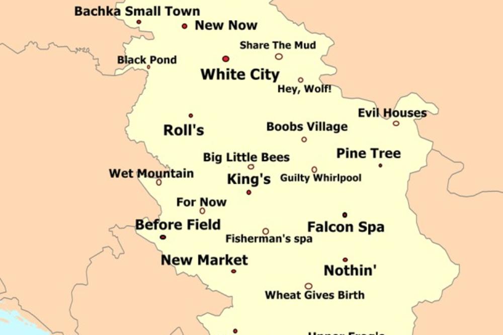 gradovi srbije karta MAPA KOJA JE NASMEJALA SRBIJU: Da li ste čuli za ovakve nazive  gradovi srbije karta