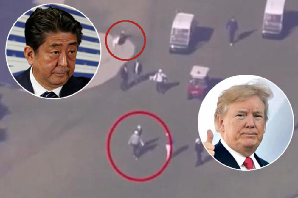 (VIDEO) JAPANSKI PREMIJER U RUPI, PREDSEDNIKA SAD BAŠ BRIGA: Abe pao tokom partije  golfa, Tramp ćaskao sa saradnikom!
