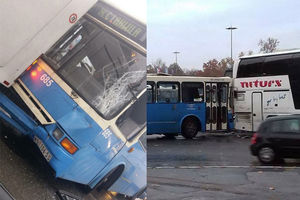 (FOTO) U CENTRU NOVOG SADA: Sudar dva autobusa, šestoro povređeno!