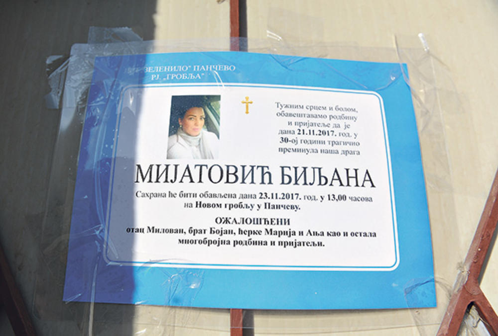 Biljana Mijatović, Siniša Radovančev, ubio ženu, ubistvo, ćerka, sahranjena, Pančevo