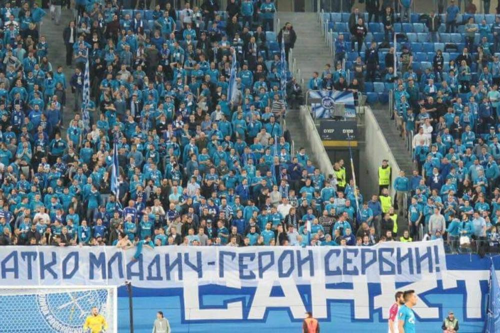 ZATVOREN DEO STADIONA: UEFA kaznila Zenit zbog Ratka Mladića