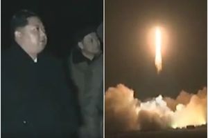 (VIDEO) NAJMOĆNIJI PROJEKTIL DO SADA: Ovako je izgledalo lansiranje rakete Severne Koreje, a Kim je sve zadovoljno posmatrao