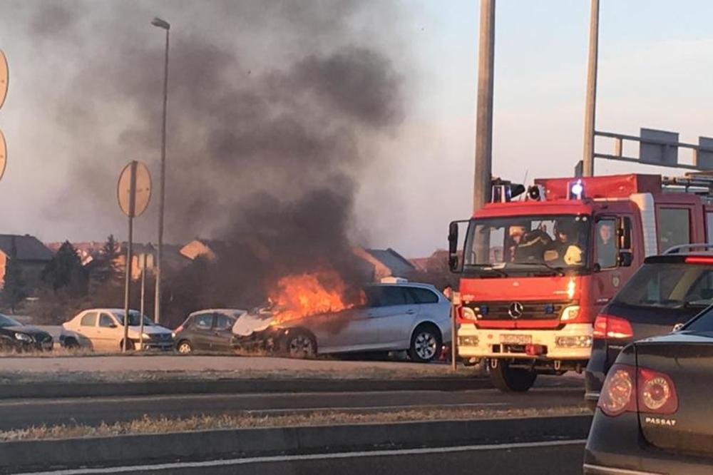 (VIDEO) DIM SUKLJAO U NEBO: Automobil planuo u sudaru u Velikoj Gorici