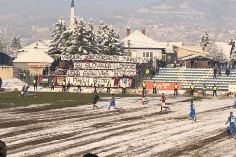 (FOTO) JAVNOST ZGROŽENA: Sramotan transparent na meču bosanskog prvenstva!