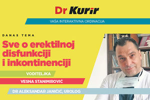 DANAS U EMISIJI DR KURIR UŽIVO SA UROLOGOM: Dr Aleksandar Janičić govori o erektilnoj disfunkciji i inkontinenciji