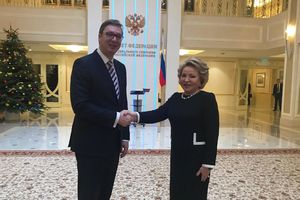 (FOTO) PREDSEDNIK SRBIJE SA NAJMOĆNIJOM ŽENOM RUSIJE: Vučić se sastao sa Valentinom Matvijenko