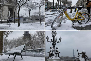 (KURIR TV) DRAMATIČNO U PARIZU! GRAD OKOVAN LEDOM: Saobraćaj u haosu, letovi se otkazuju, škole zatvorene!