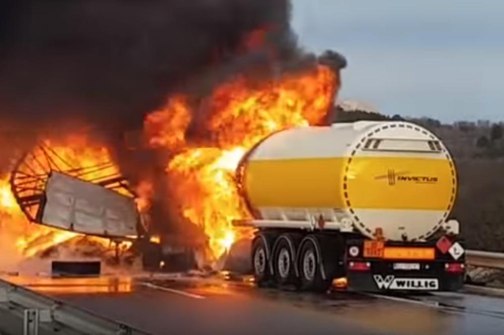 (VIDEO) STRAVIČAN SUDAR U SLOVENIJI: Planula cisterna sa naftom, izgorela 4 vozila, poginuo Hrvat