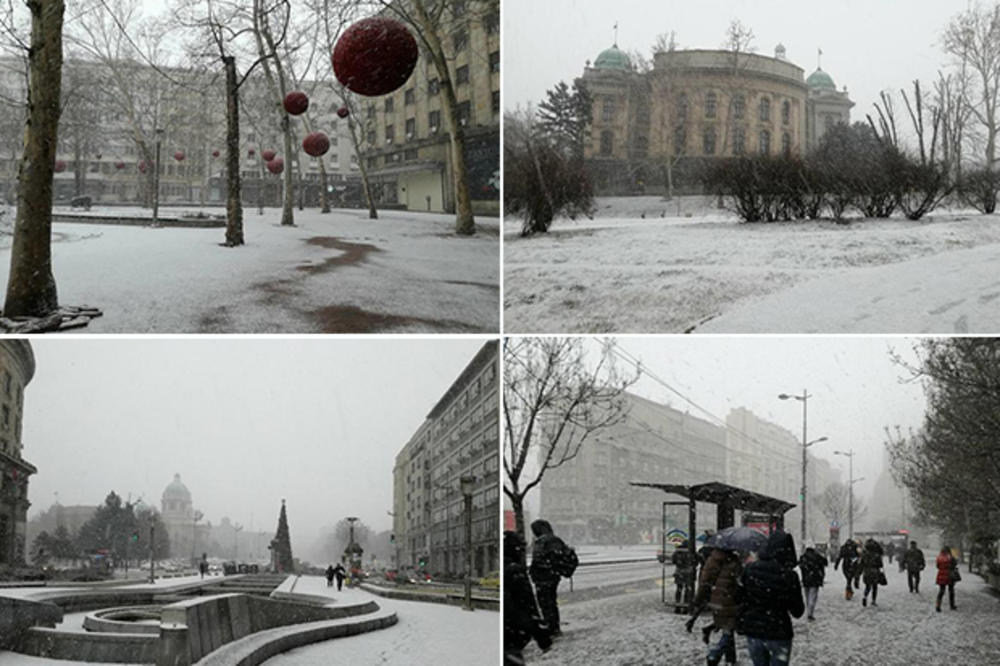 (FOTO) ZABELELO SE U ROKU OD MINUT: Snežna idila probudila Beograđane, veje kao na planini