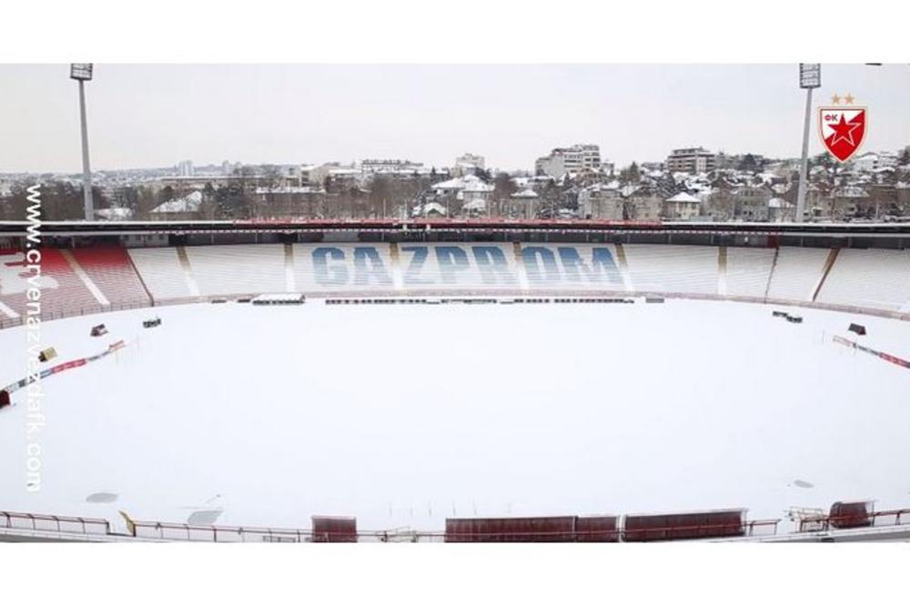 (VIDEO) MARAKANA SE ZABELELA: Ovako stadion Crvene zvezde izgleda pod snegom