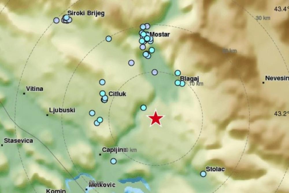 ZATRESLO SE SVE DO JADRANA: Zemljotres jačine 3,5 stepeni pogodio Hercegovinu!